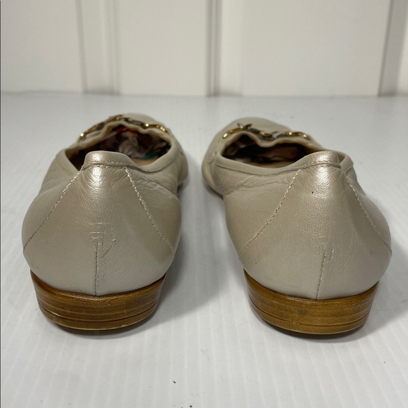 AMALFI by Rangoni OSTE Sand Cream Nappa Loafers Sz 9.5 Leather Italy Embellished - Picture 8 of 12
